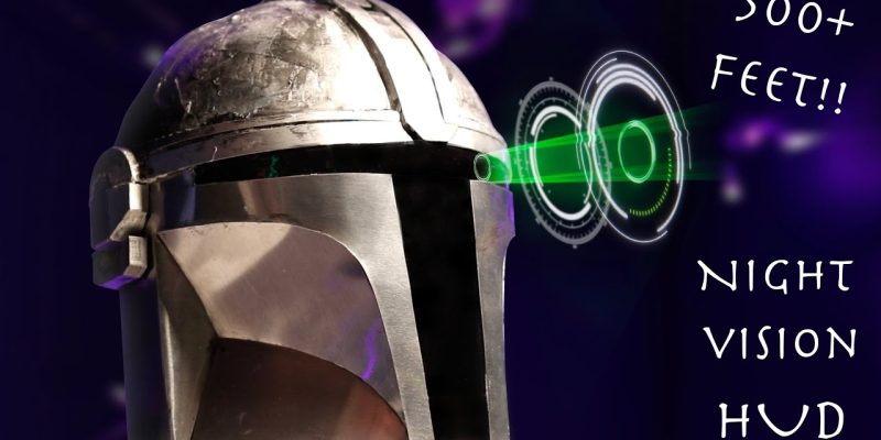 Working Mandalorian Helmet with HUD! – See 500 Feet In Total Darkness!